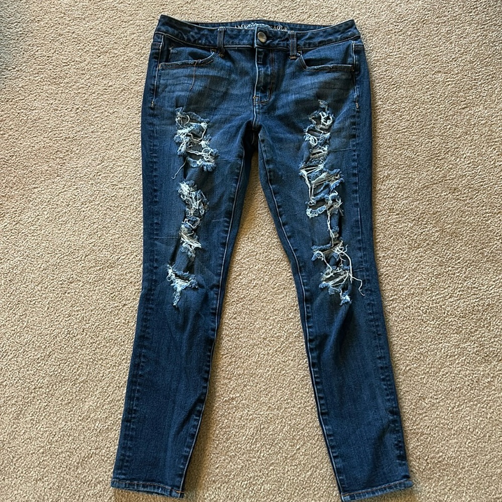 American Eagle 360 super stretch dark denim jeans